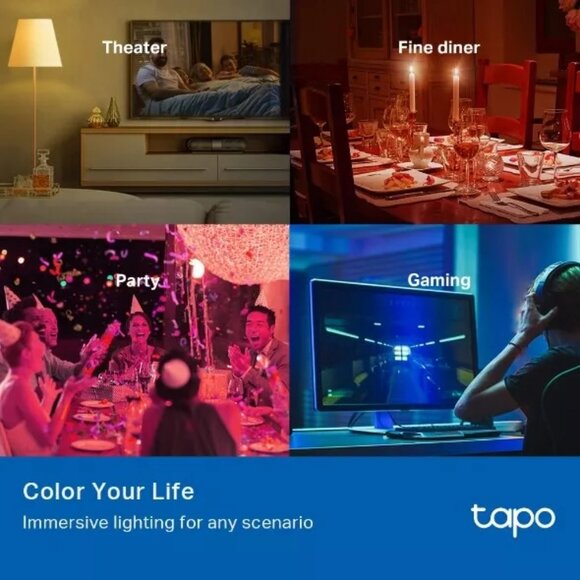 TP-Link Tapo Smart Light Bulbs, 16M Colors RGBW, Dimmable, Compatible with Alexa - Picture 2 of 9
